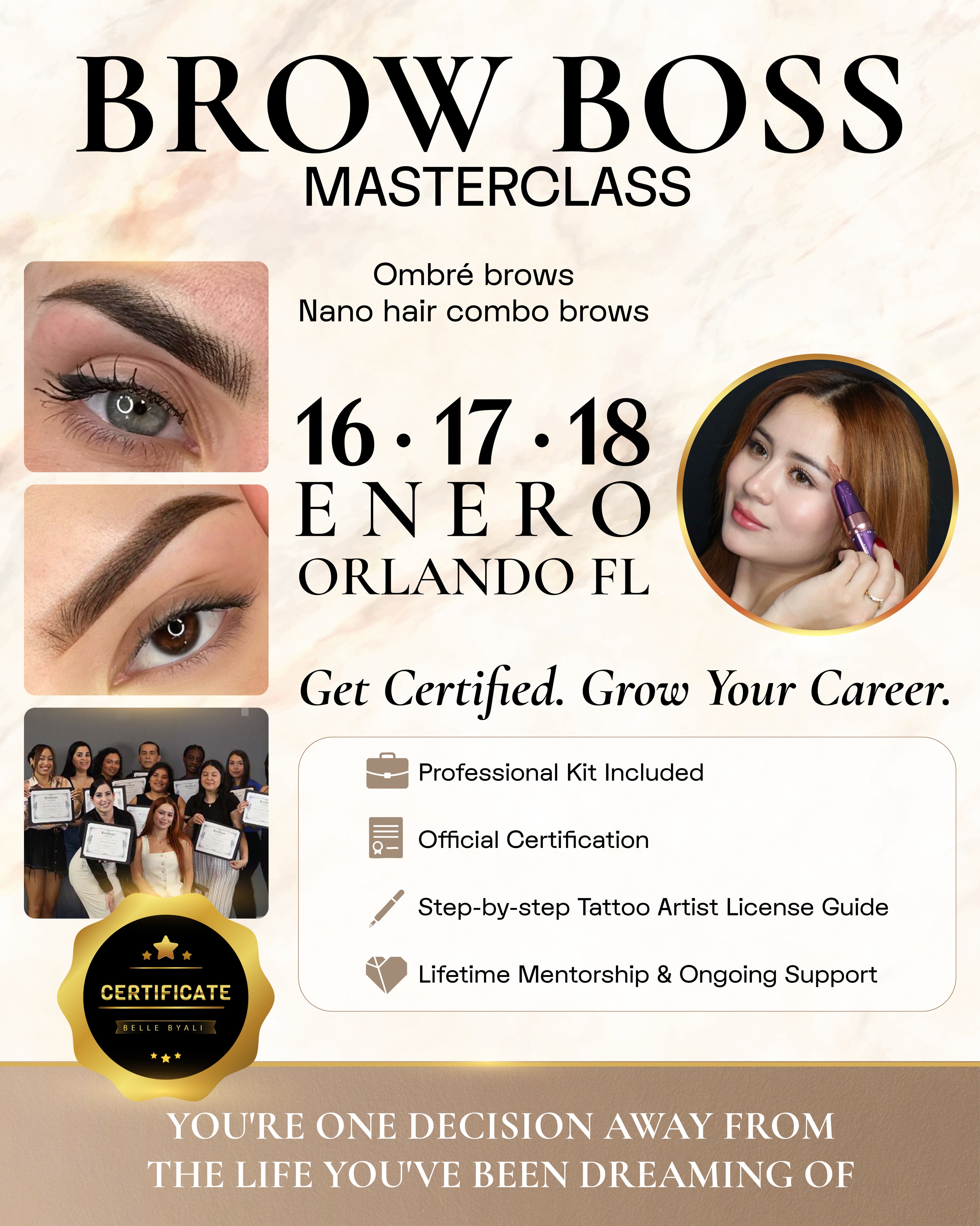 Brow boss experience ORLANDO FL private small group class