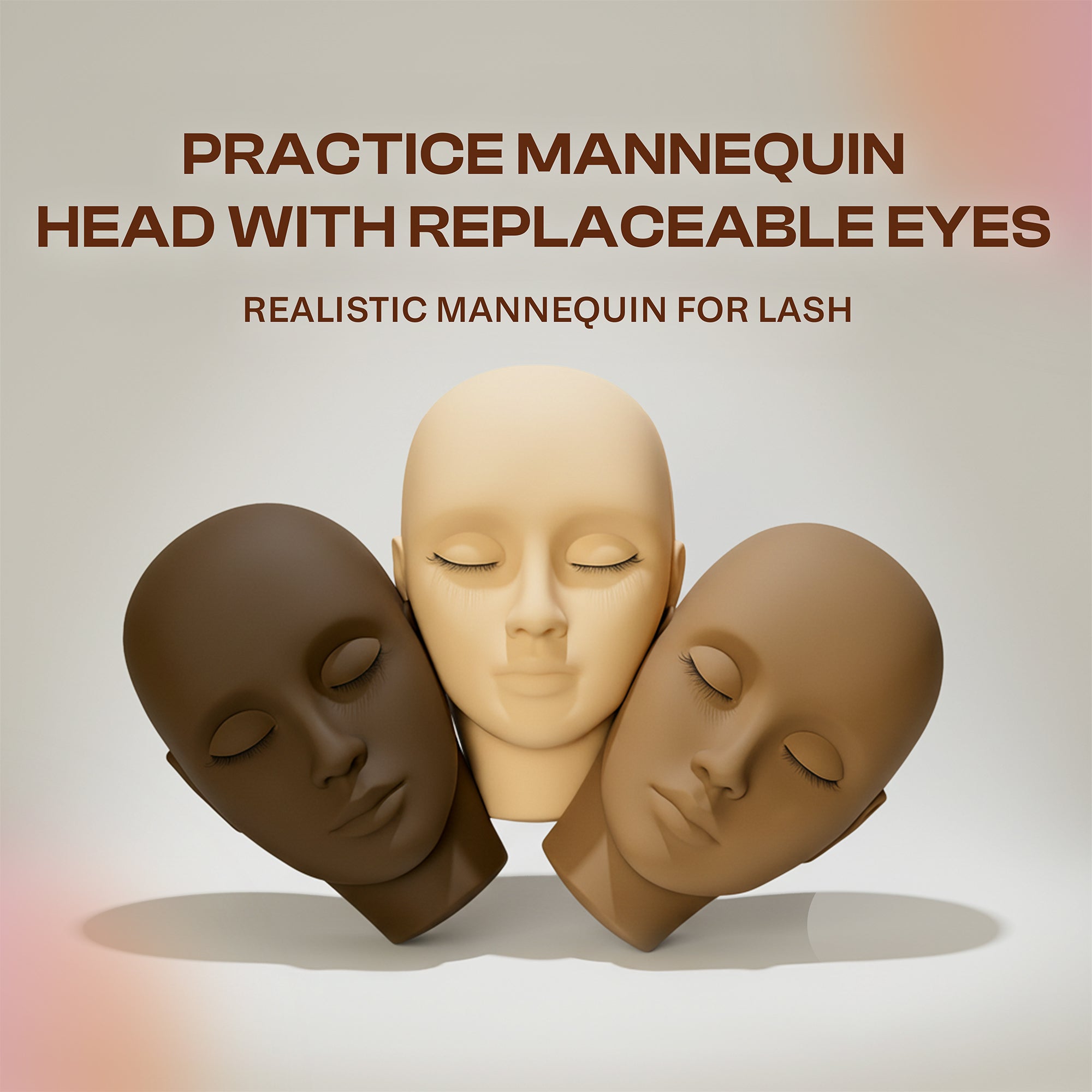 Practice Mannequin Head with Replaceable Eyes