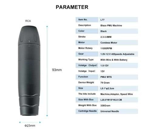 Belle Blaze Pro Tattoo Machine – Adjustable Stroke & Speed
